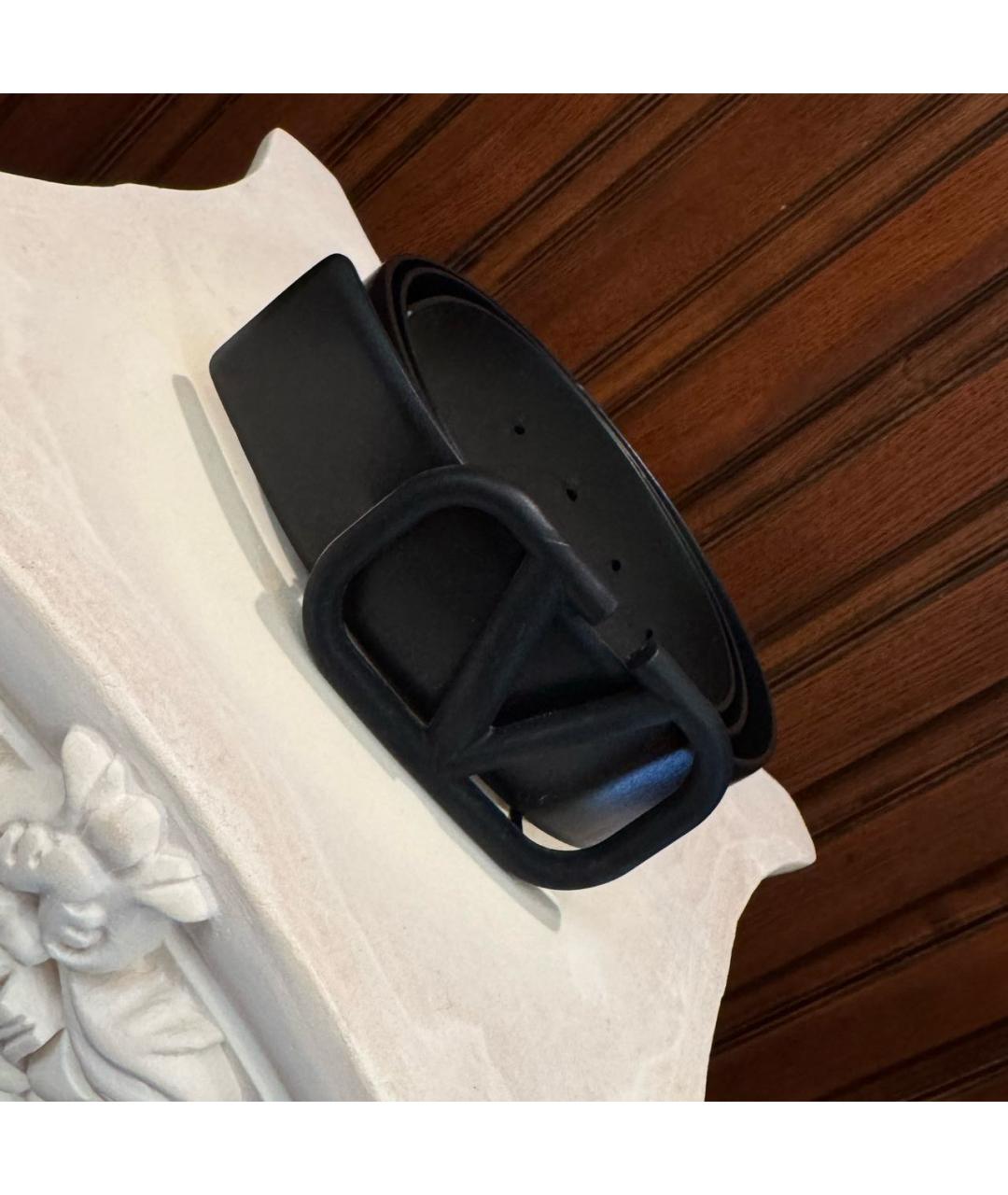 VALENTINO Черный кожаный ремень, фото 6