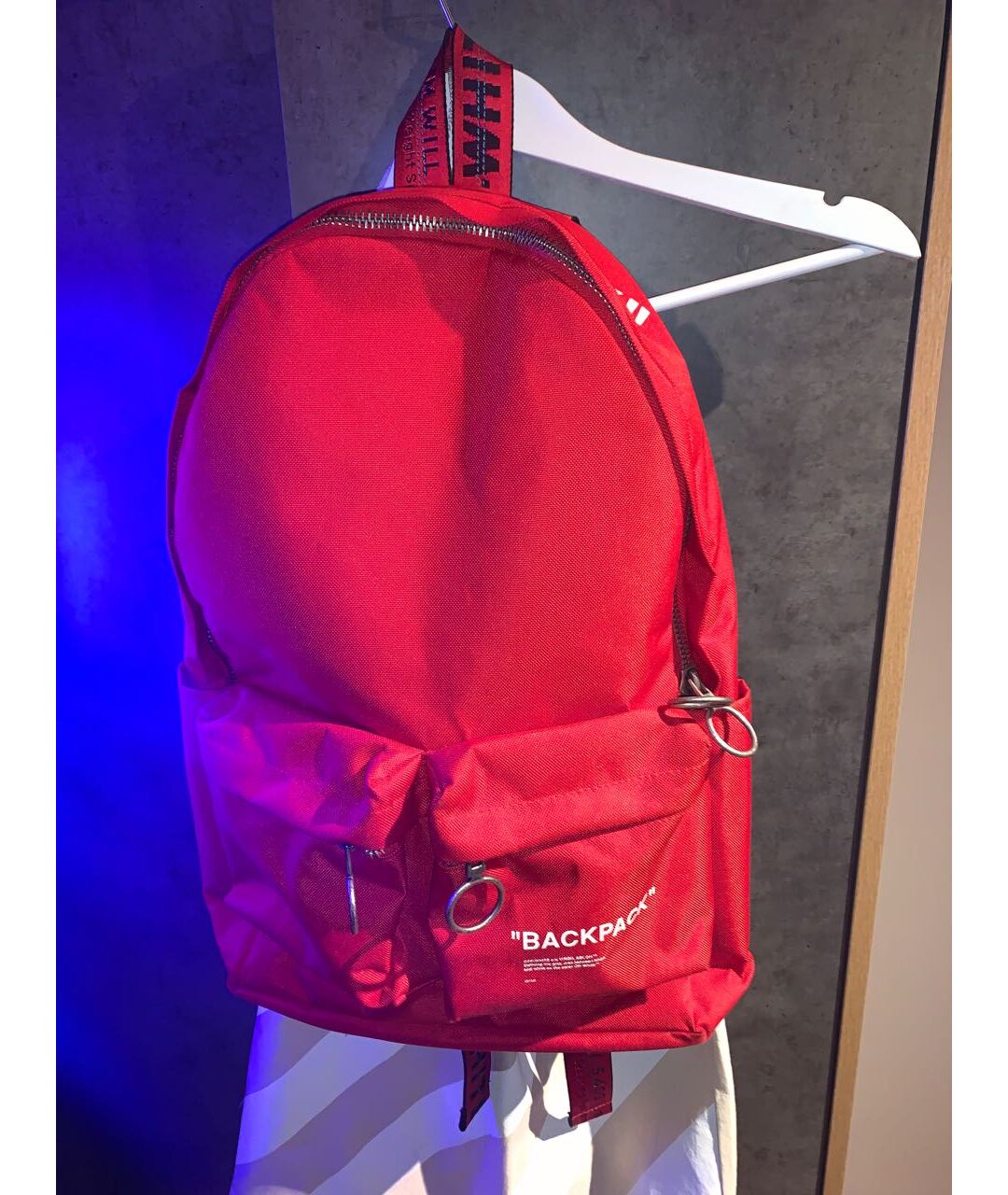 OFF-WHITE Красный тканевый рюкзак, фото 4