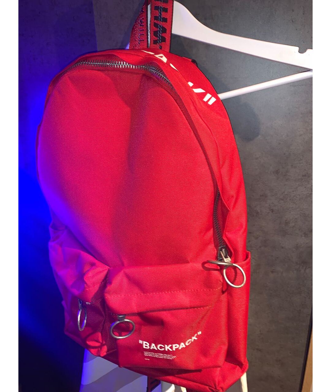 OFF-WHITE Красный тканевый рюкзак, фото 2