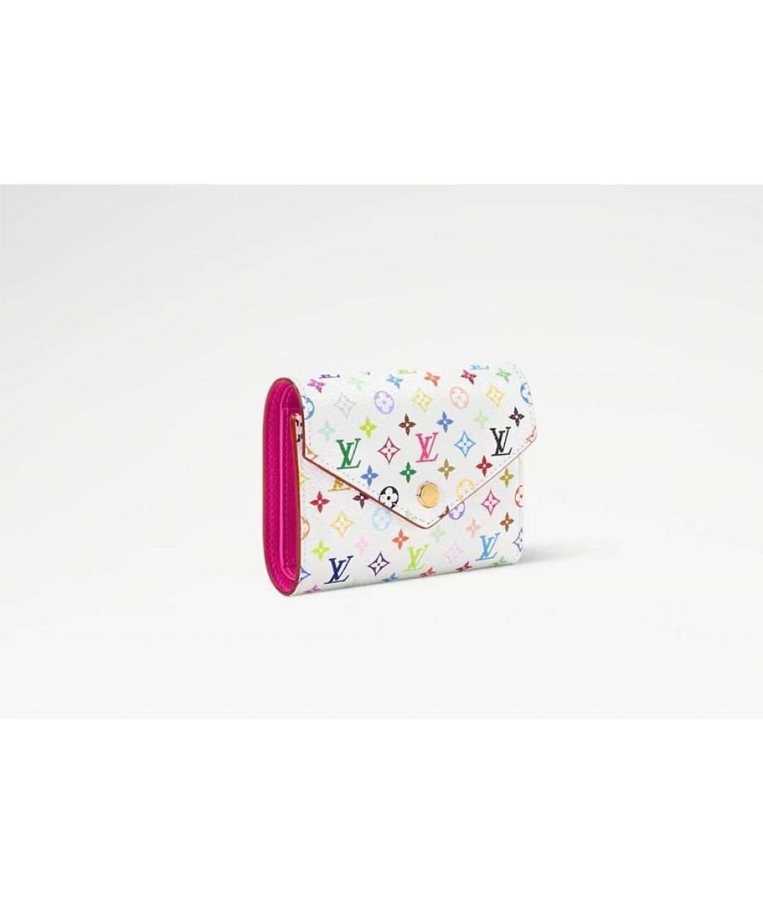 LOUIS VUITTON Белый кожаный кошелек, фото 2