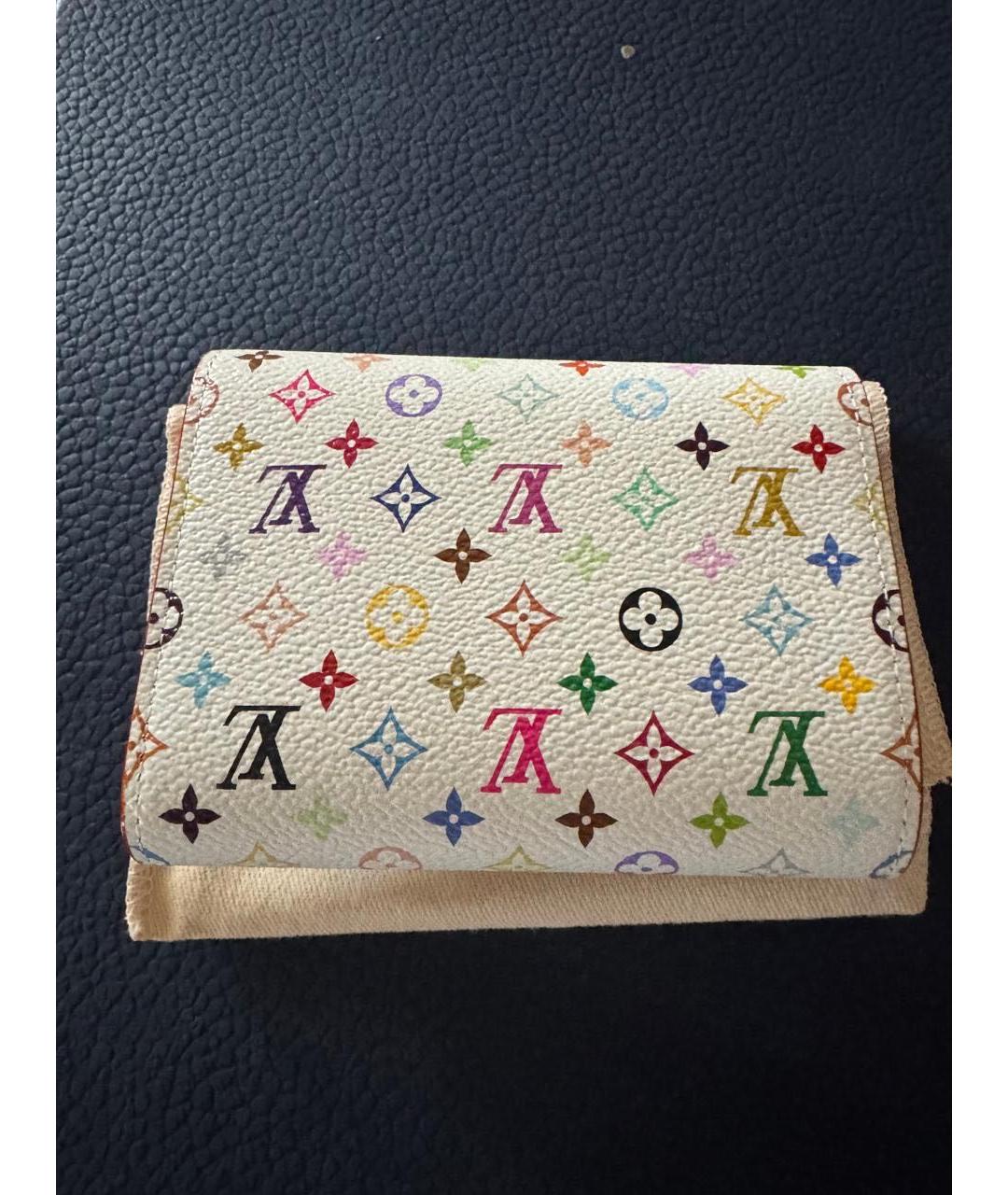 LOUIS VUITTON Белый кожаный кошелек, фото 8