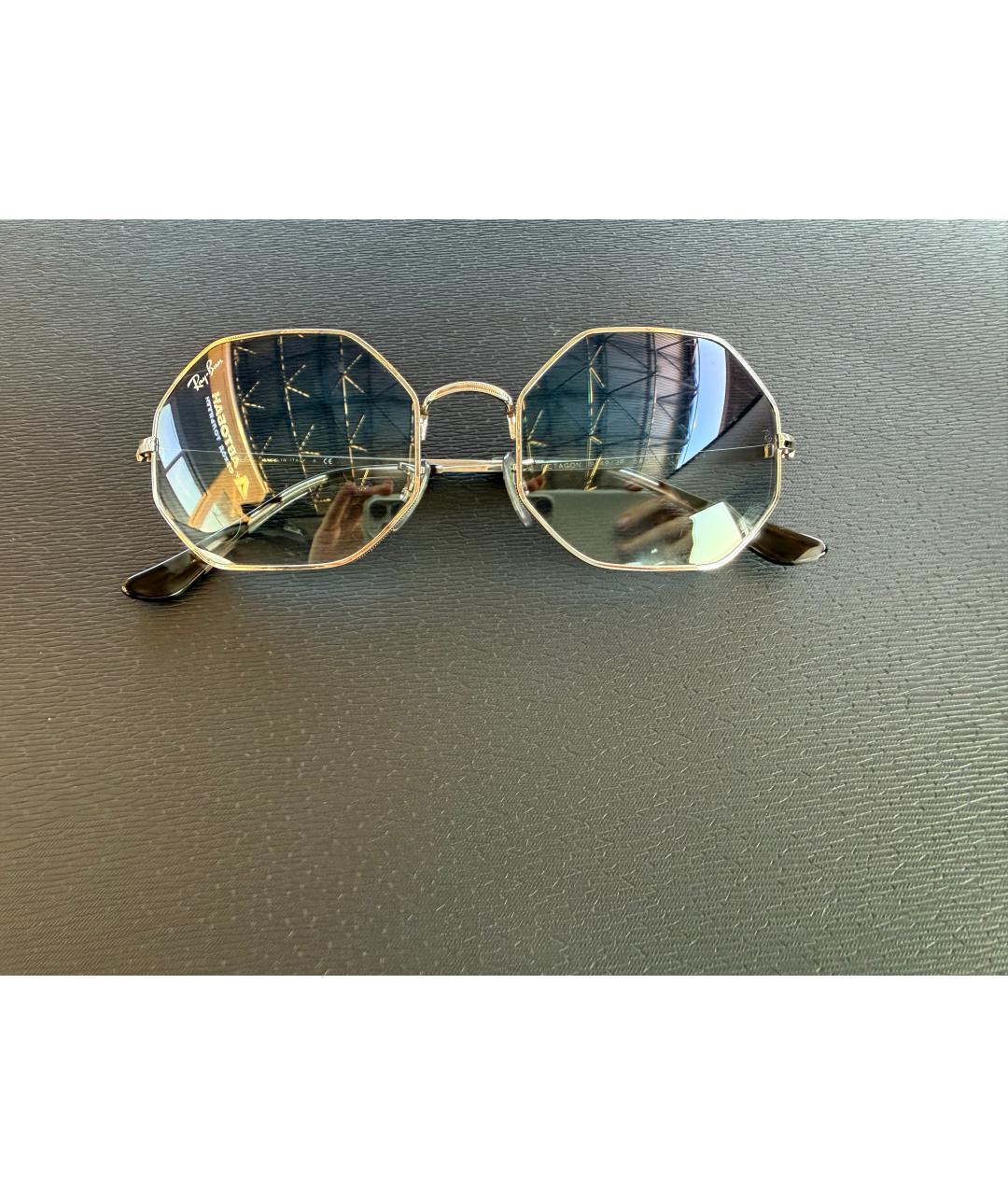 RAY BAN Зеленые металлические солнцезащитные очки, фото 5