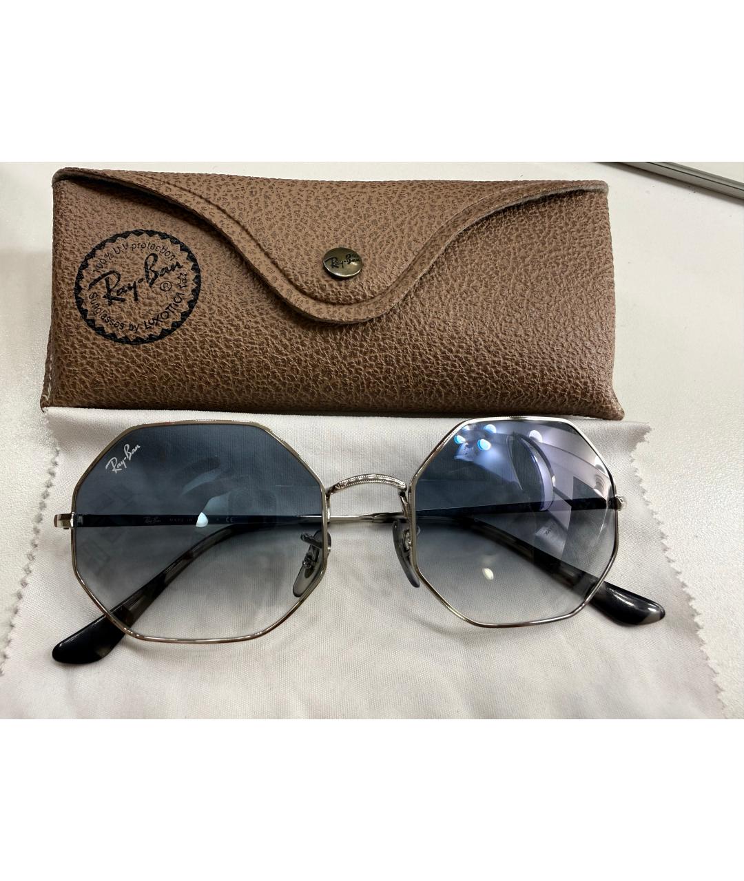 RAY BAN Зеленые металлические солнцезащитные очки, фото 1