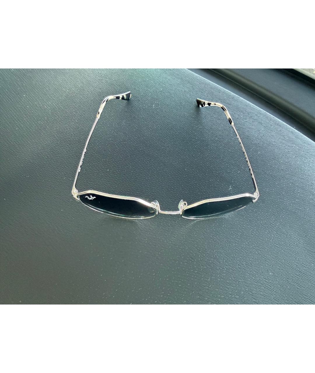 RAY BAN Зеленые металлические солнцезащитные очки, фото 4