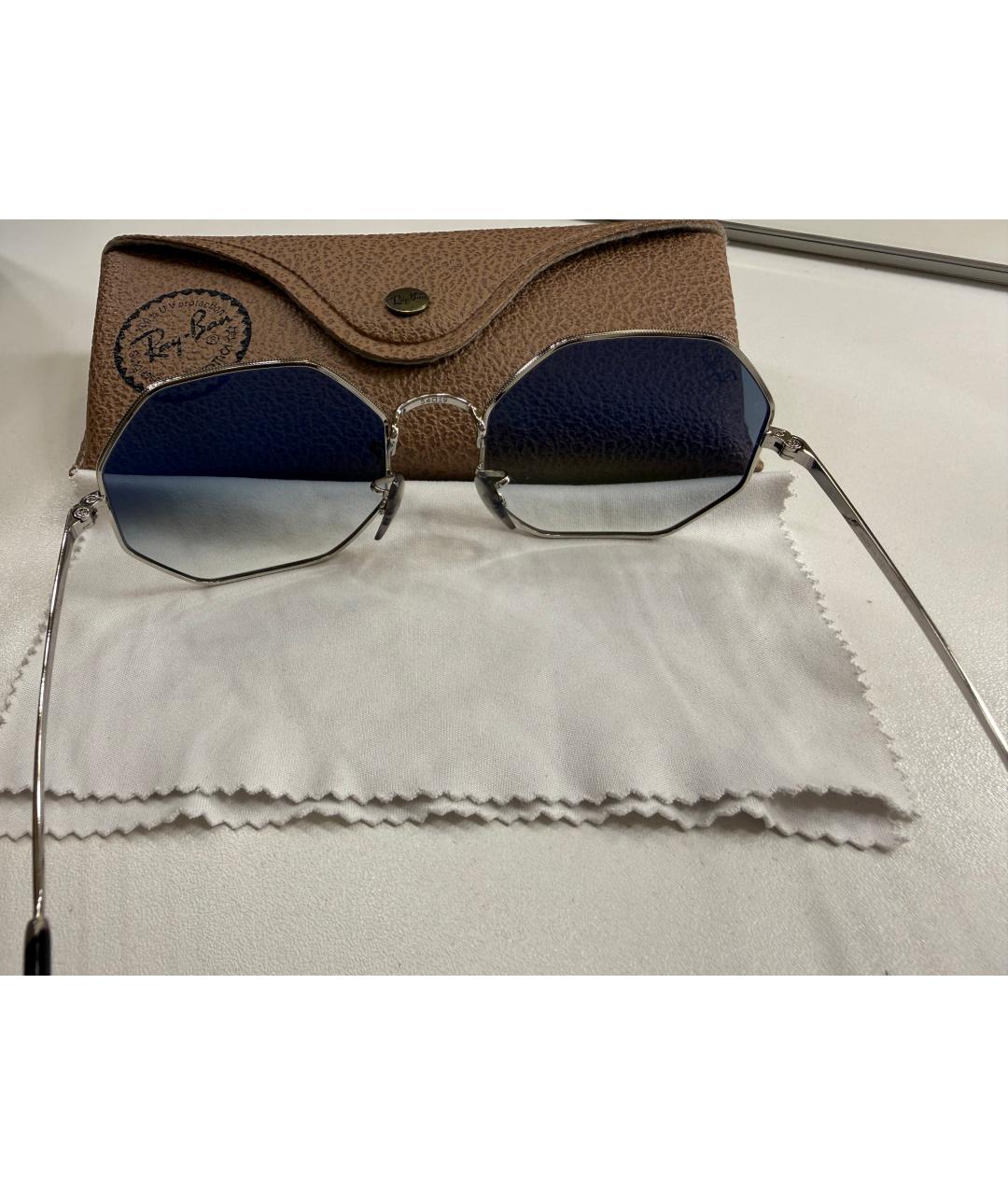 RAY BAN Зеленые металлические солнцезащитные очки, фото 9