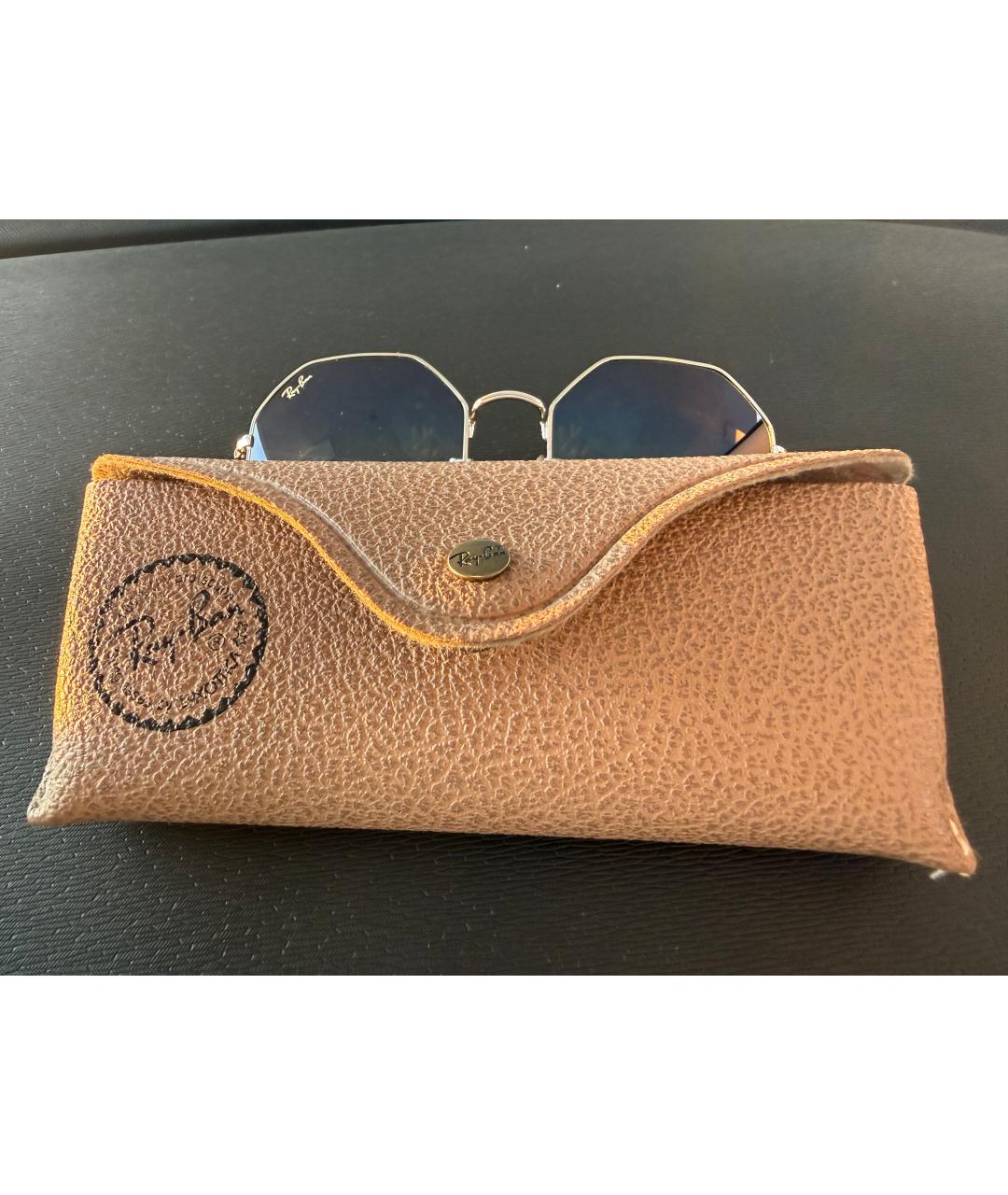 RAY BAN Зеленые металлические солнцезащитные очки, фото 6