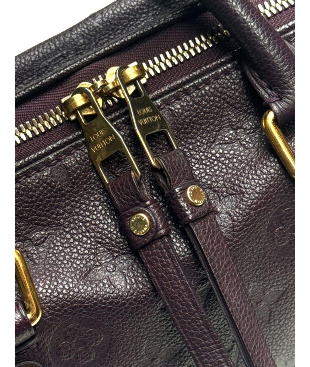 LOUIS VUITTON Фиолетовая кожаная сумка с короткими ручками, фото 3