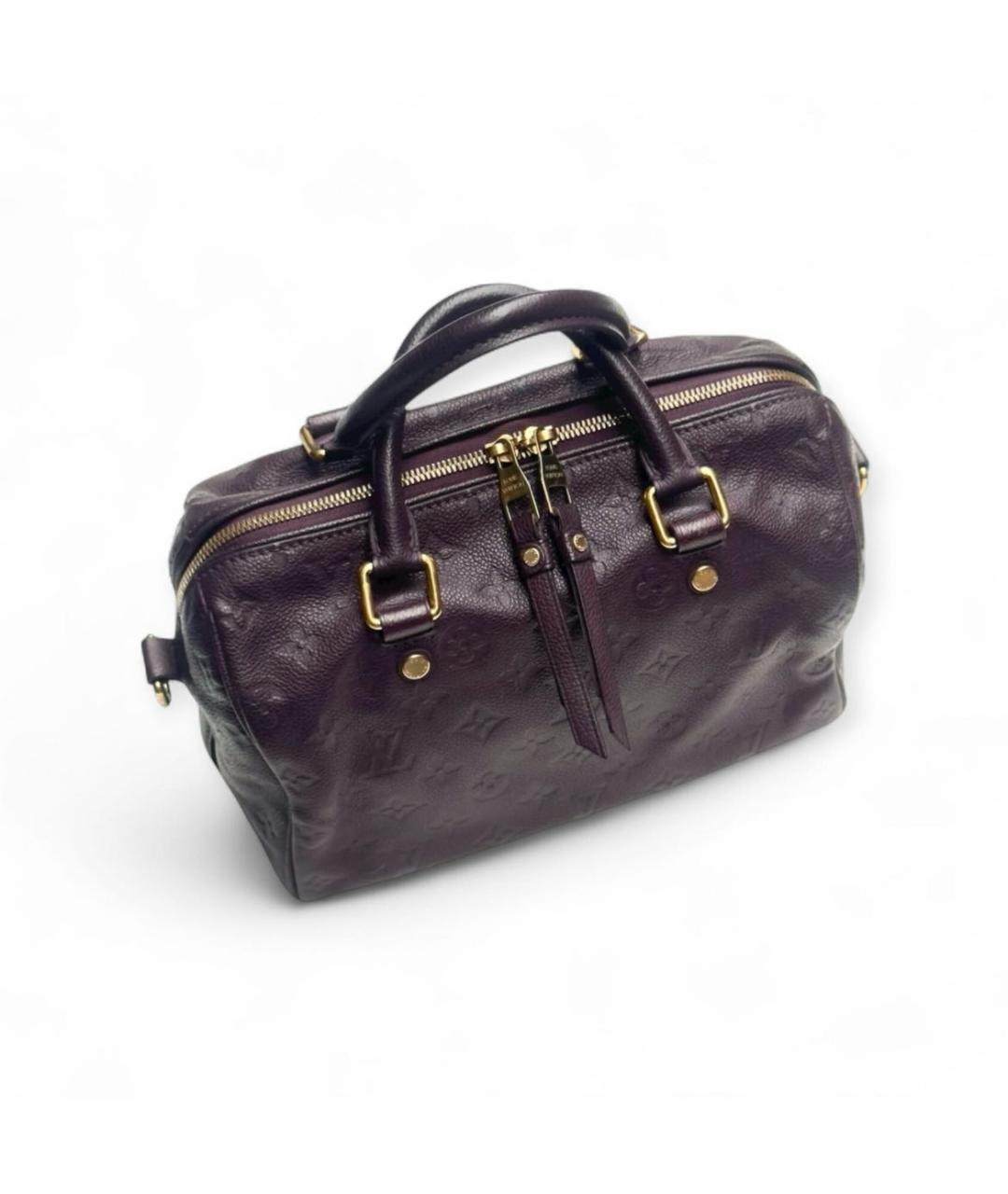 LOUIS VUITTON Фиолетовая кожаная сумка с короткими ручками, фото 9