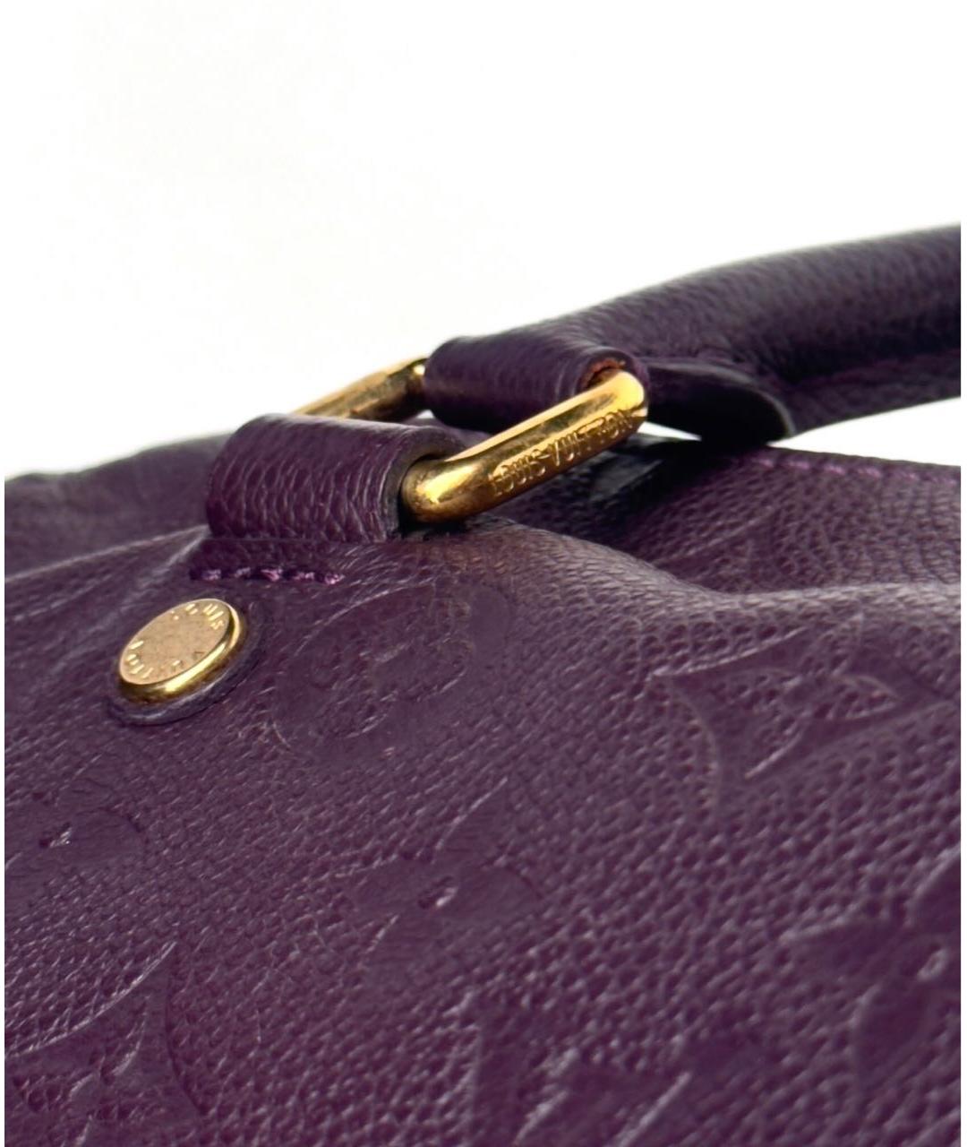 LOUIS VUITTON Фиолетовая кожаная сумка с короткими ручками, фото 6