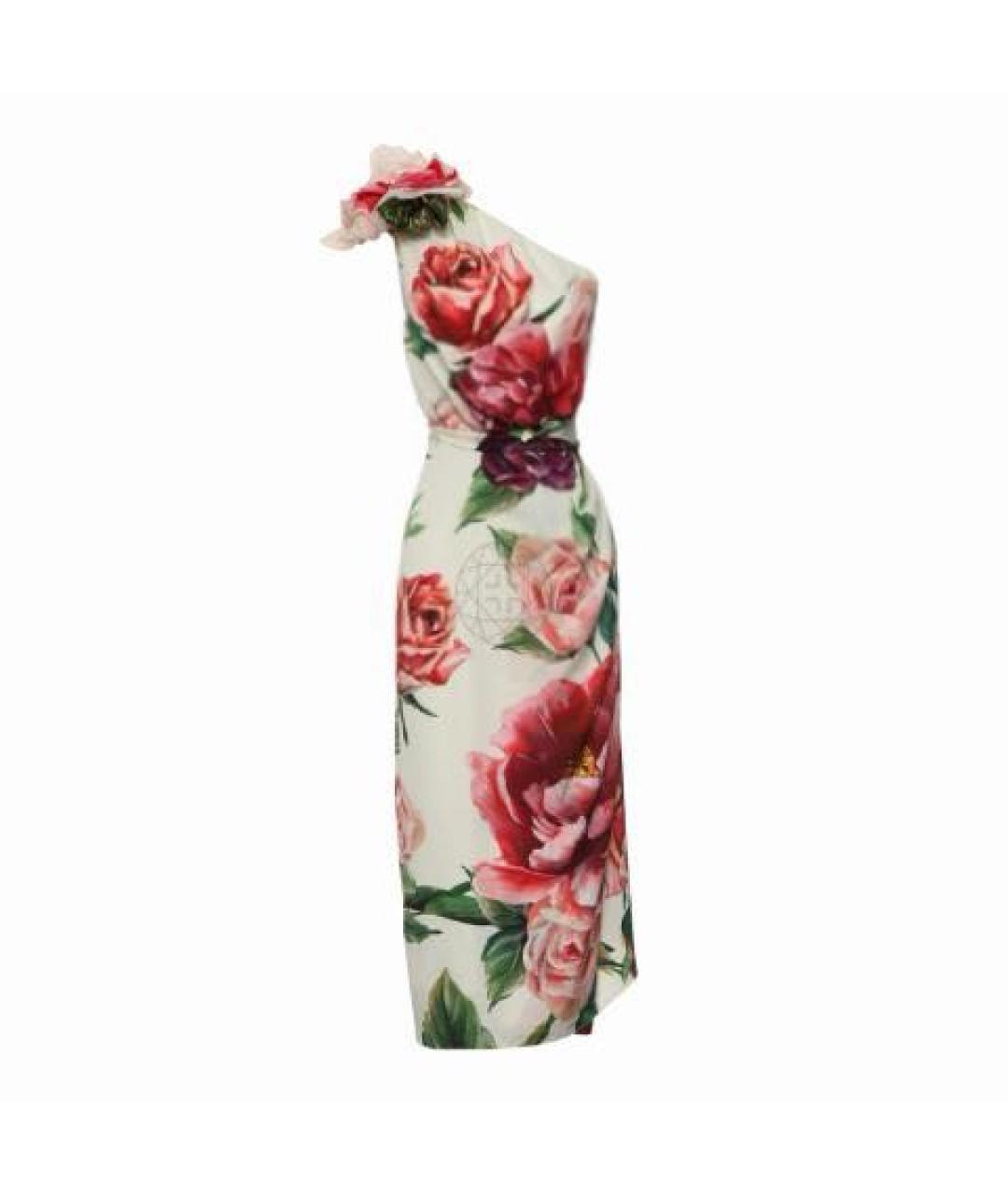 DOLCE&GABBANA Мульти шелковое коктейльное платье, фото 6