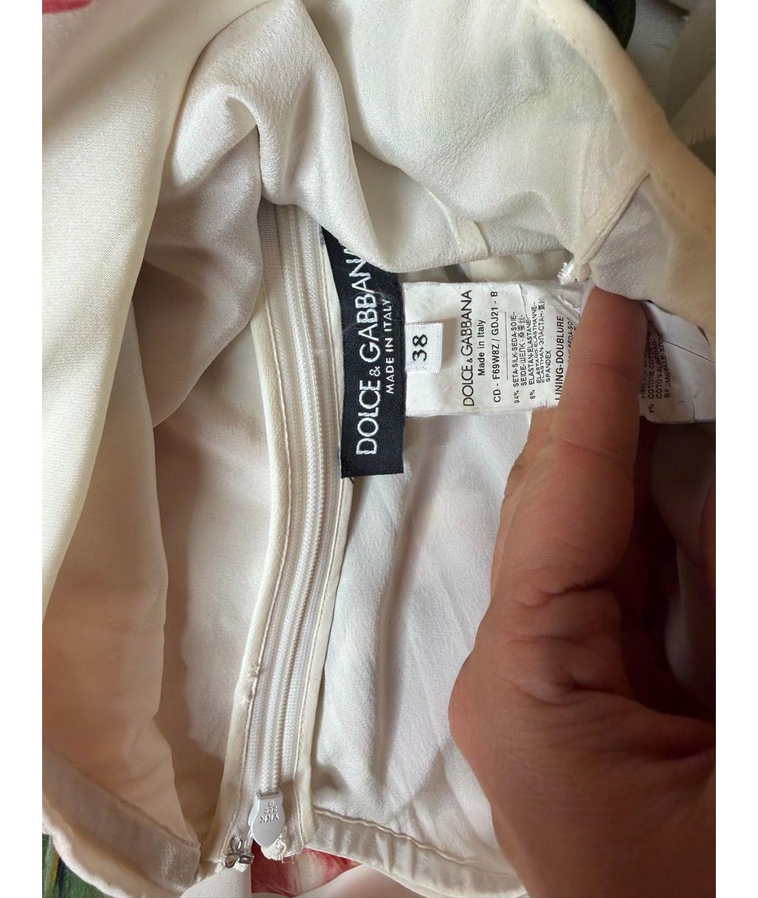 DOLCE&GABBANA Мульти шелковое коктейльное платье, фото 4