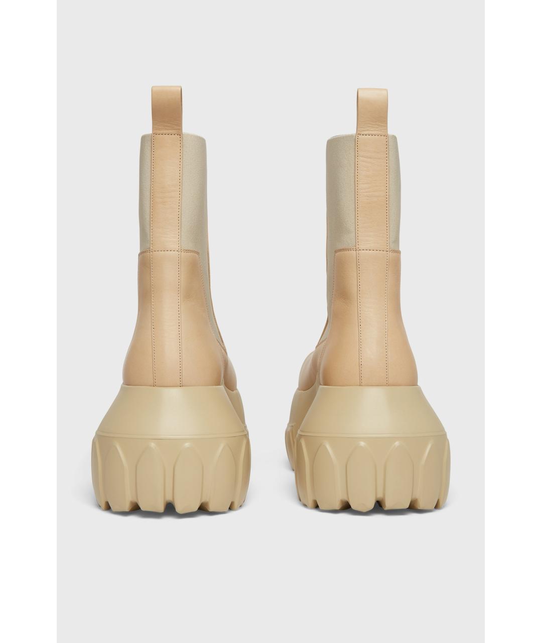 RICK OWENS Бежевые кожаные ботинки, фото 4