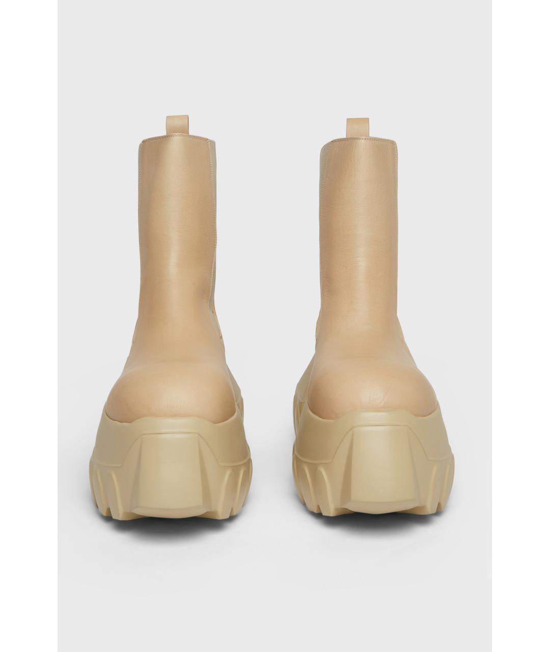 RICK OWENS Бежевые кожаные ботинки, фото 2