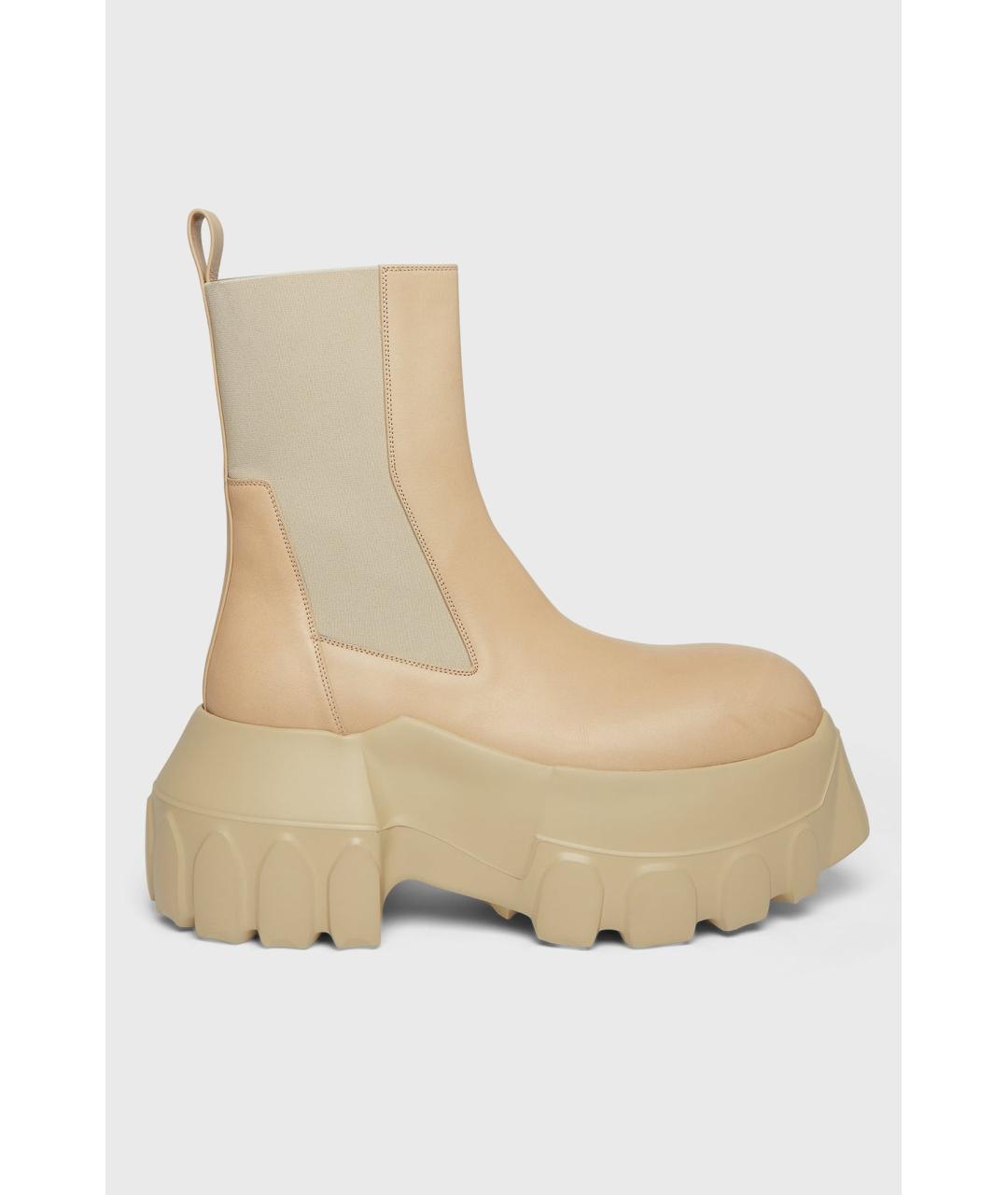 RICK OWENS Бежевые кожаные ботинки, фото 5