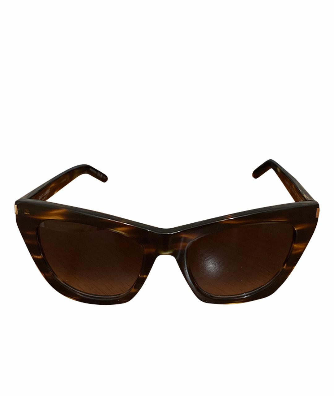 SAINT LAURENT Коричневые солнцезащитные очки, фото 1