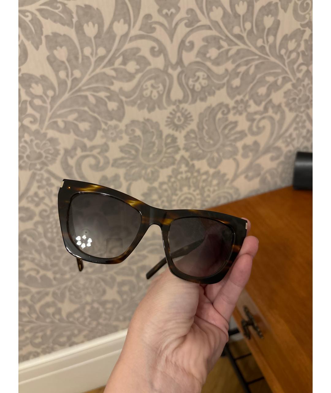 SAINT LAURENT Коричневые солнцезащитные очки, фото 4