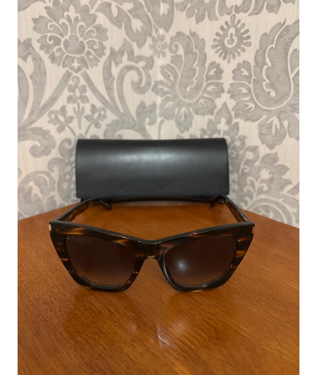 SAINT LAURENT Коричневые солнцезащитные очки, фото 5