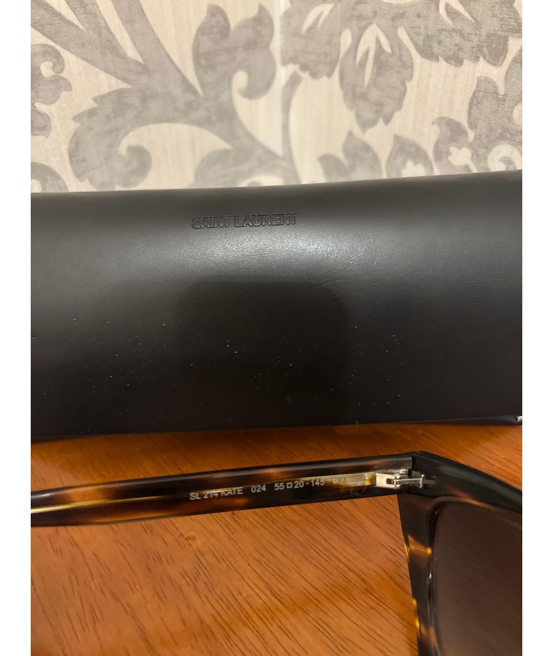 SAINT LAURENT Коричневые солнцезащитные очки, фото 2