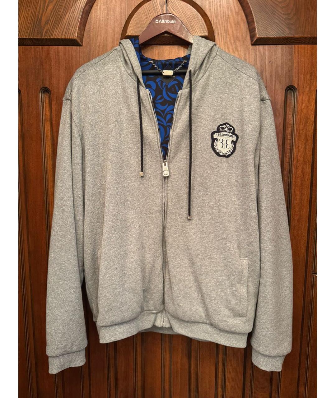 BILLIONAIRE Серый хлопковый спортивный костюм, фото 8