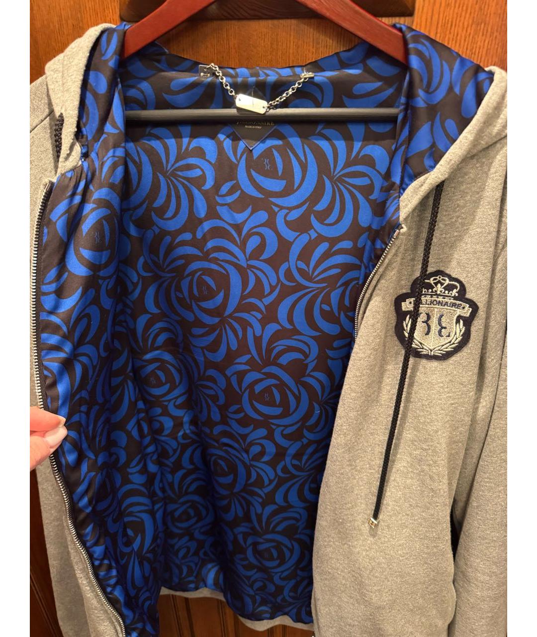 BILLIONAIRE Серый хлопковый спортивный костюм, фото 7