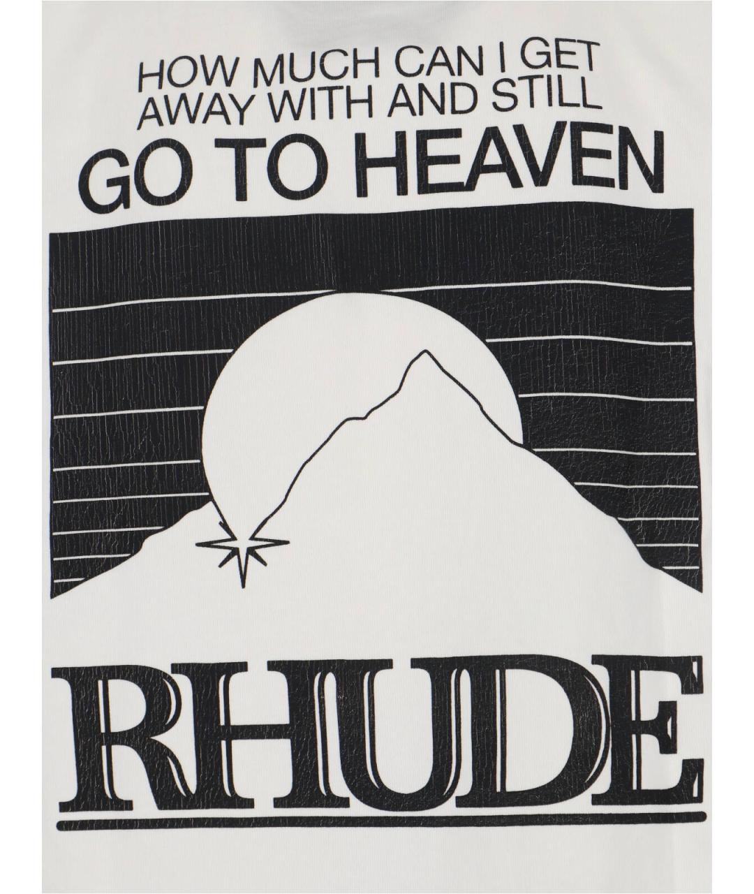 RHUDE Белая хлопковая футболка, фото 3