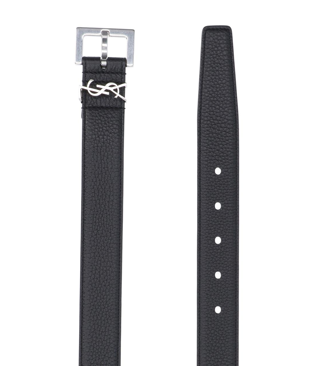 SAINT LAURENT Черный ремень, фото 2