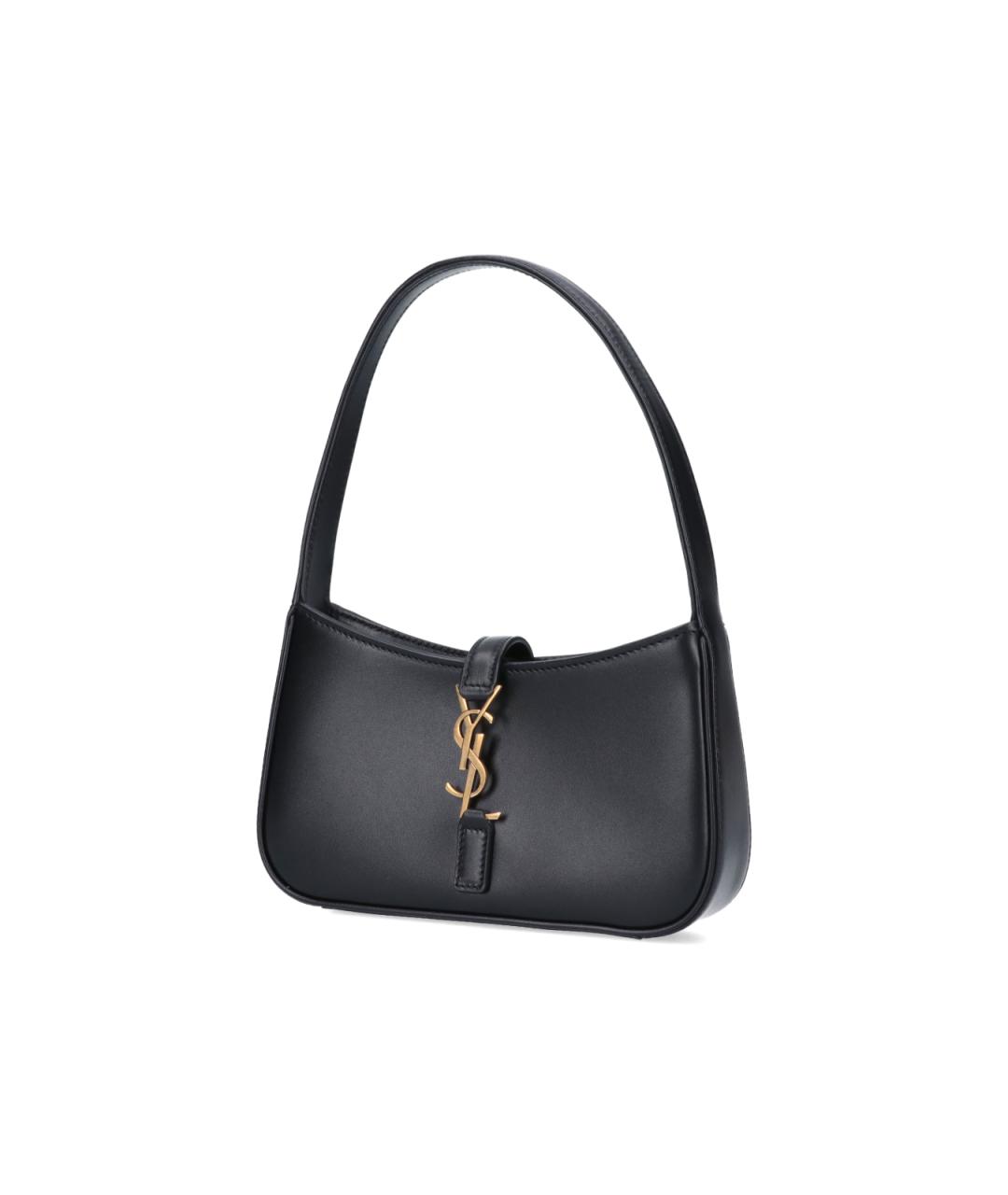 SAINT LAURENT Черная кожаная сумка через плечо, фото 2