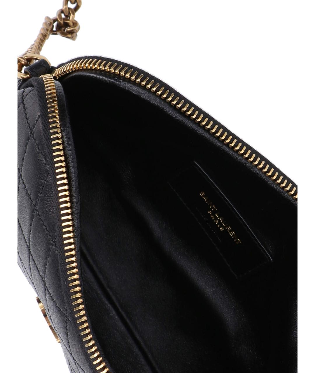 SAINT LAURENT Черная кожаная сумка через плечо, фото 4