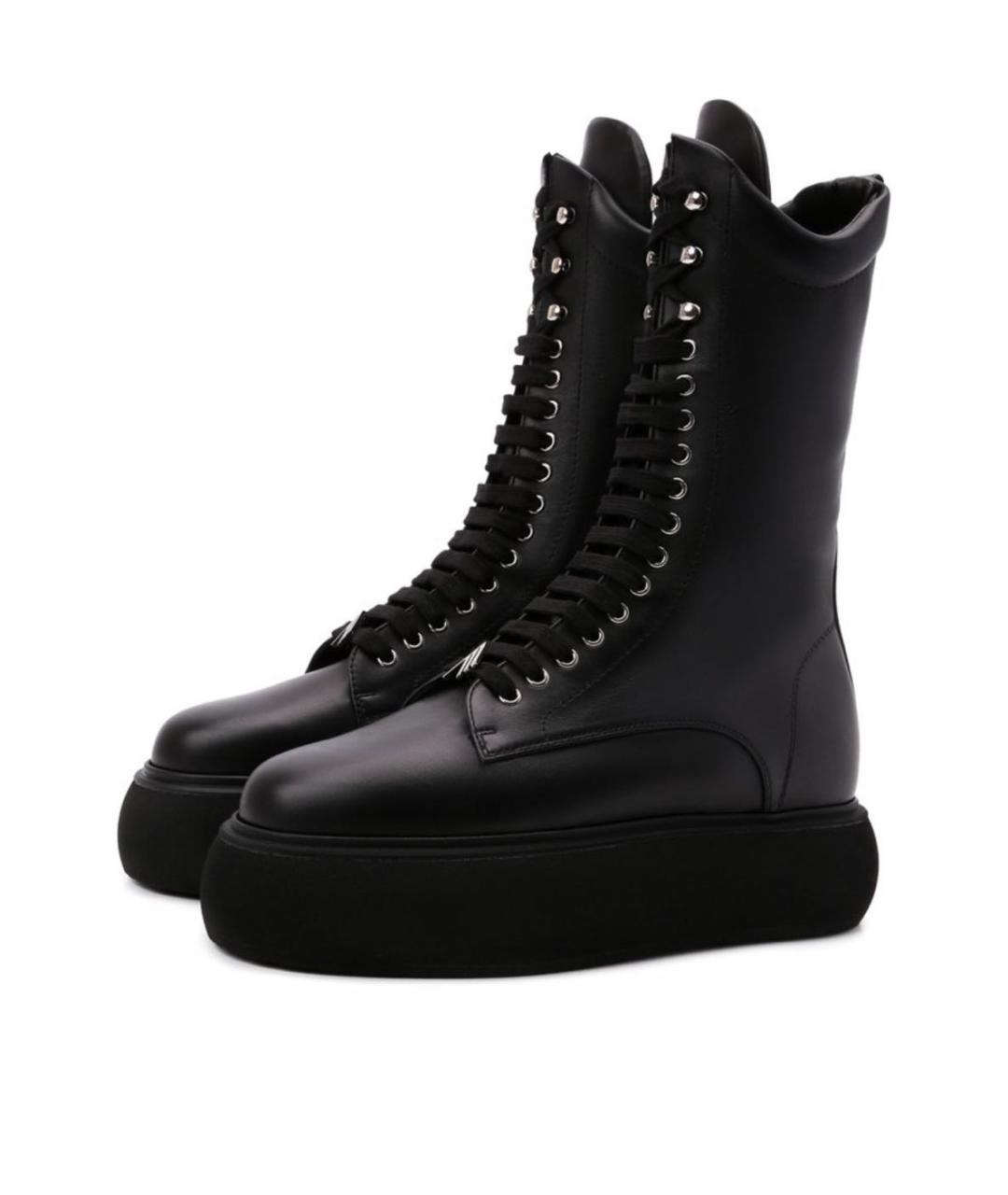 THE ATTICO Черные кожаные ботинки, фото 5