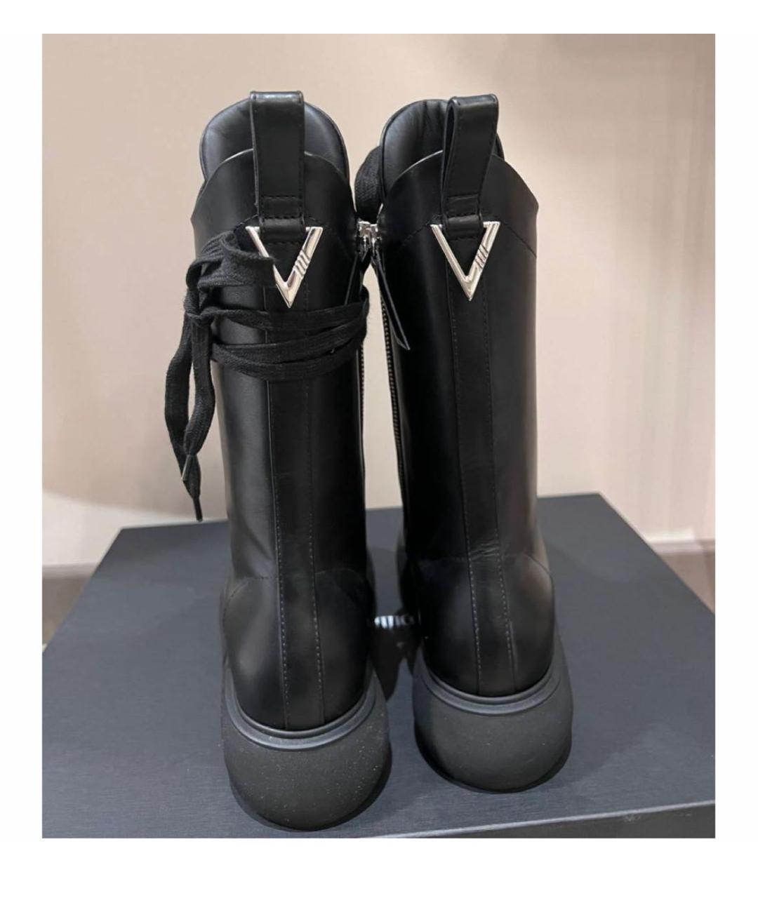 THE ATTICO Черные кожаные ботинки, фото 3