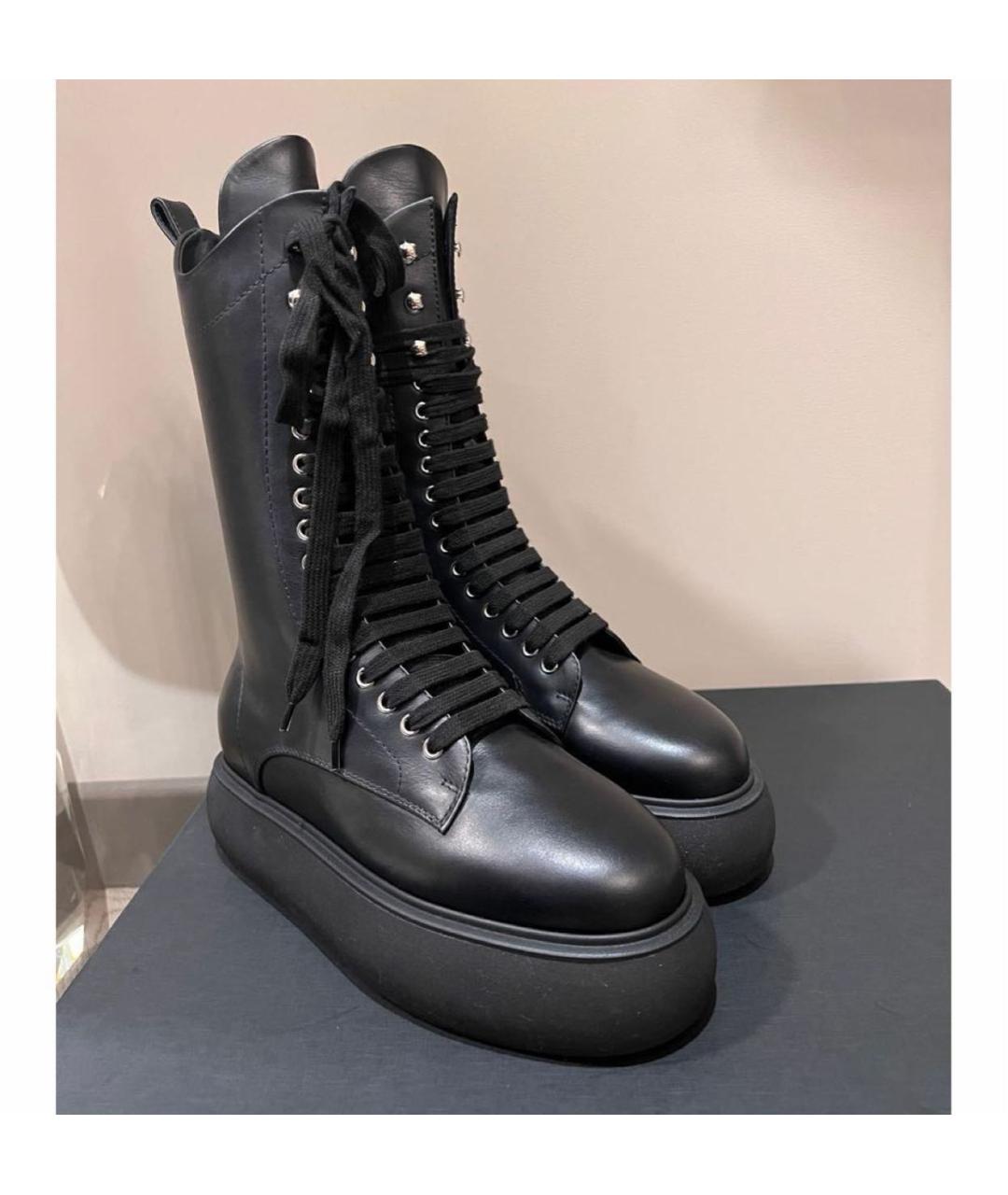 THE ATTICO Черные кожаные ботинки, фото 4