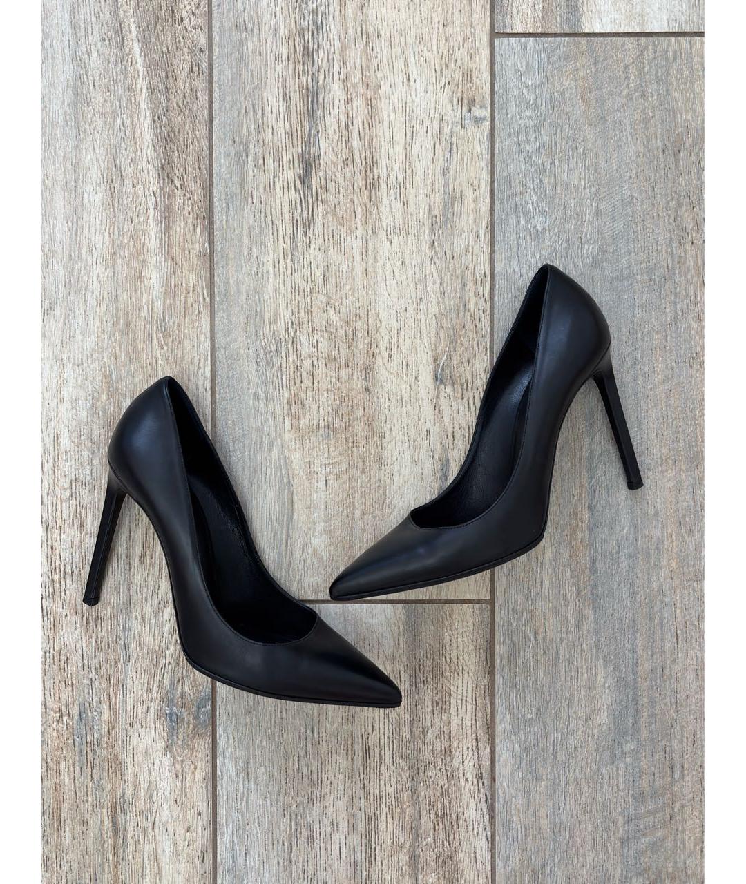 SAINT LAURENT Черные кожаные туфли, фото 8