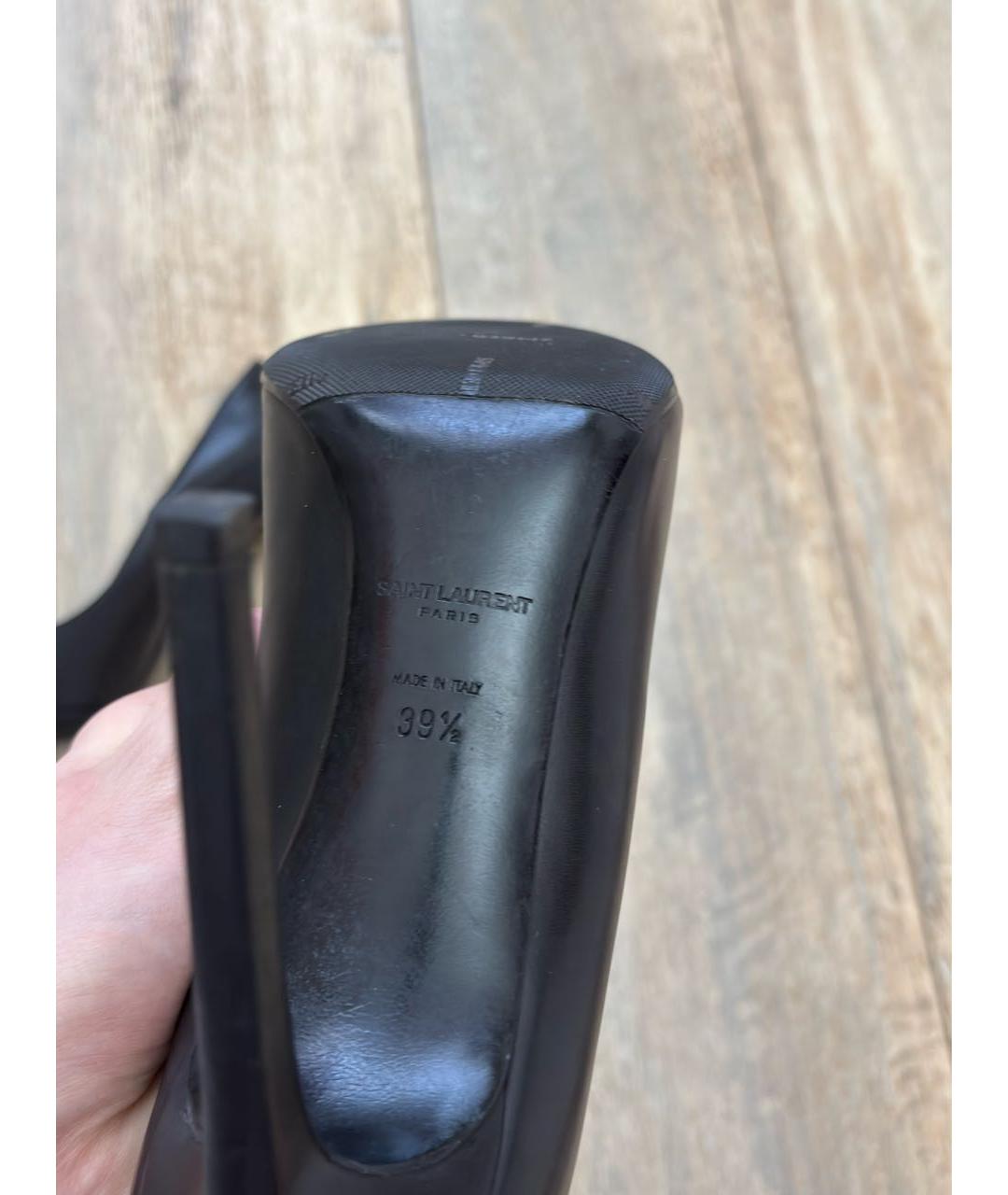 SAINT LAURENT Черные кожаные туфли, фото 6