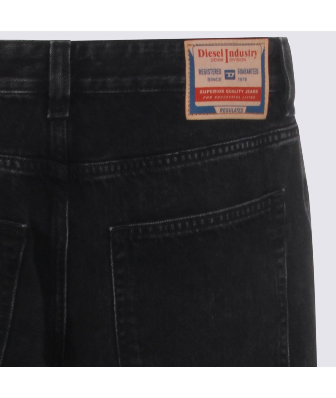 DIESEL Черные хлопковые прямые джинсы, фото 4