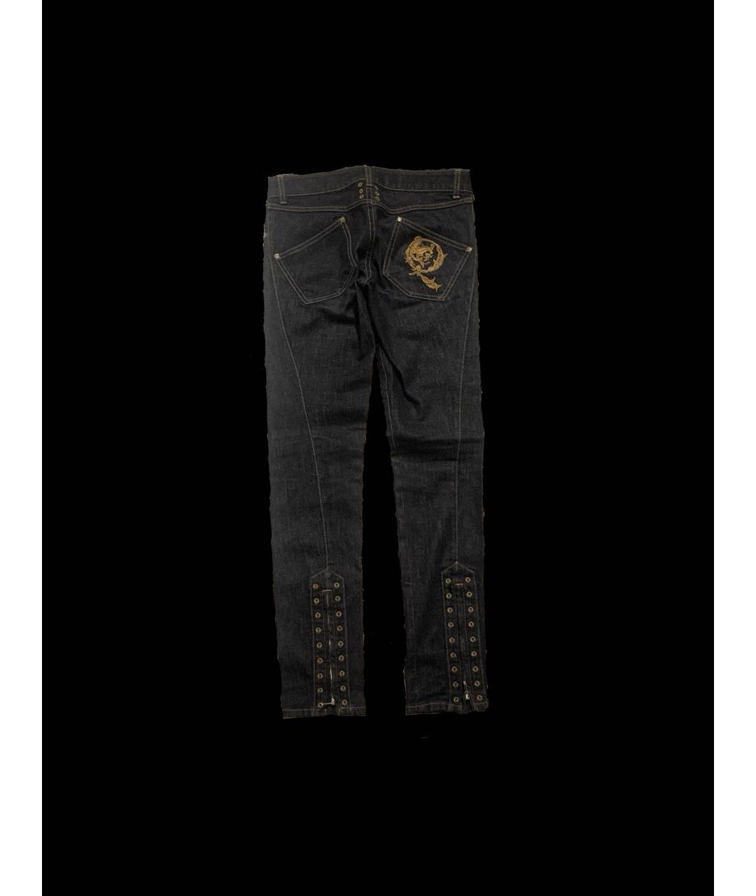 MCQ ALEXANDER MCQUEEN Темно-синие хлопко-эластановые джинсы слим, фото 2