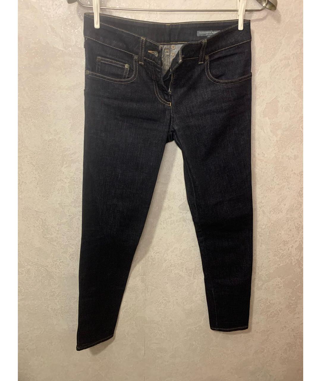 MCQ ALEXANDER MCQUEEN Темно-синие хлопко-эластановые джинсы слим, фото 4