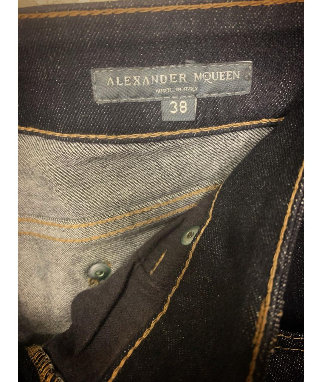 MCQ ALEXANDER MCQUEEN Темно-синие хлопко-эластановые джинсы слим, фото 3