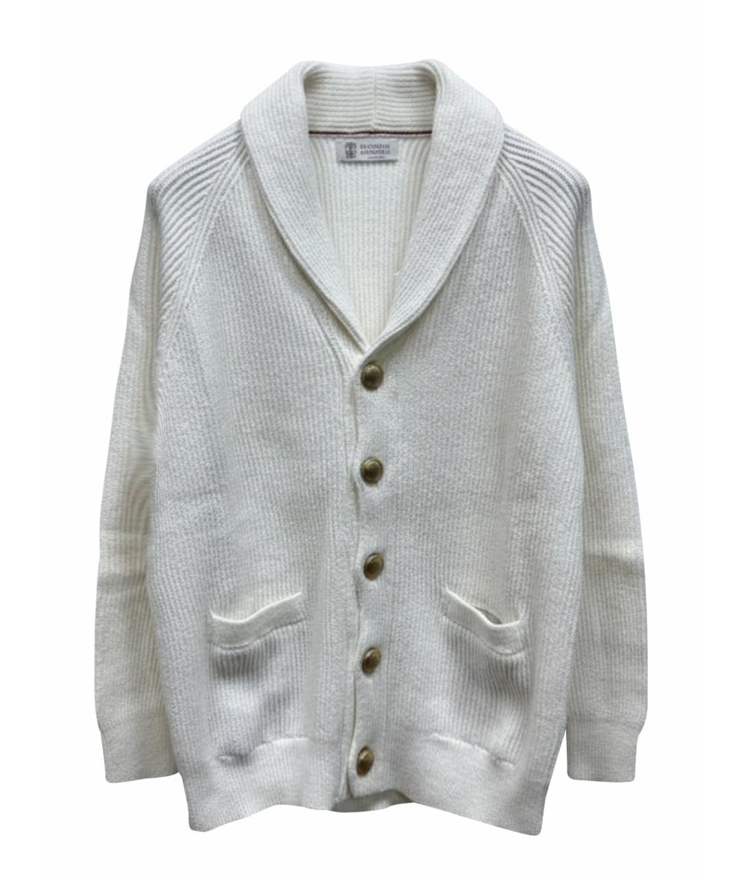 BRUNELLO CUCINELLI Белый хлопковый джемпер / свитер, фото 1