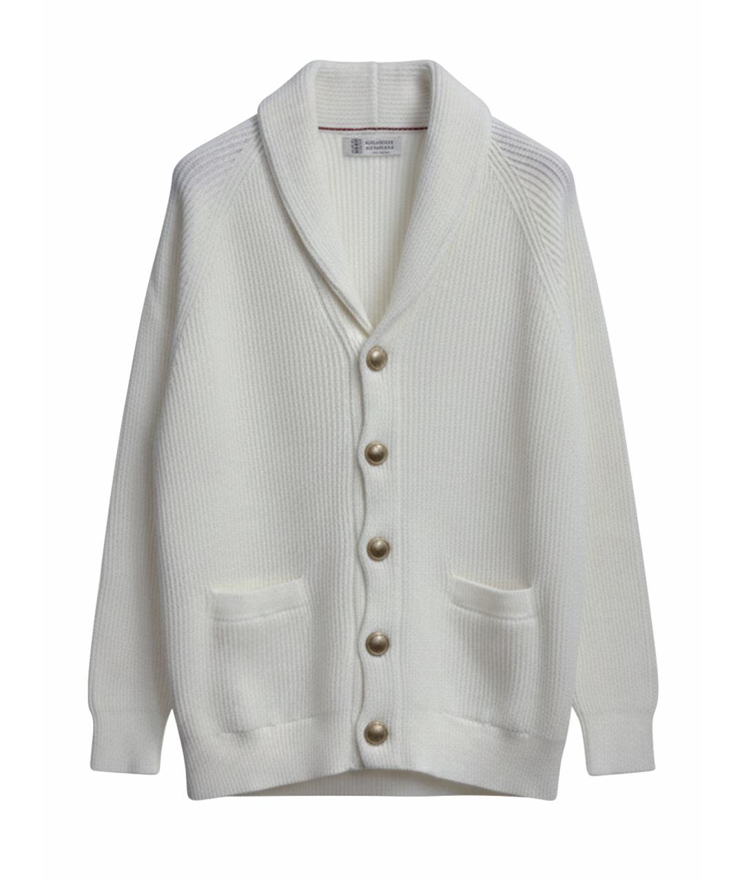 BRUNELLO CUCINELLI Белый хлопковый джемпер / свитер, фото 4