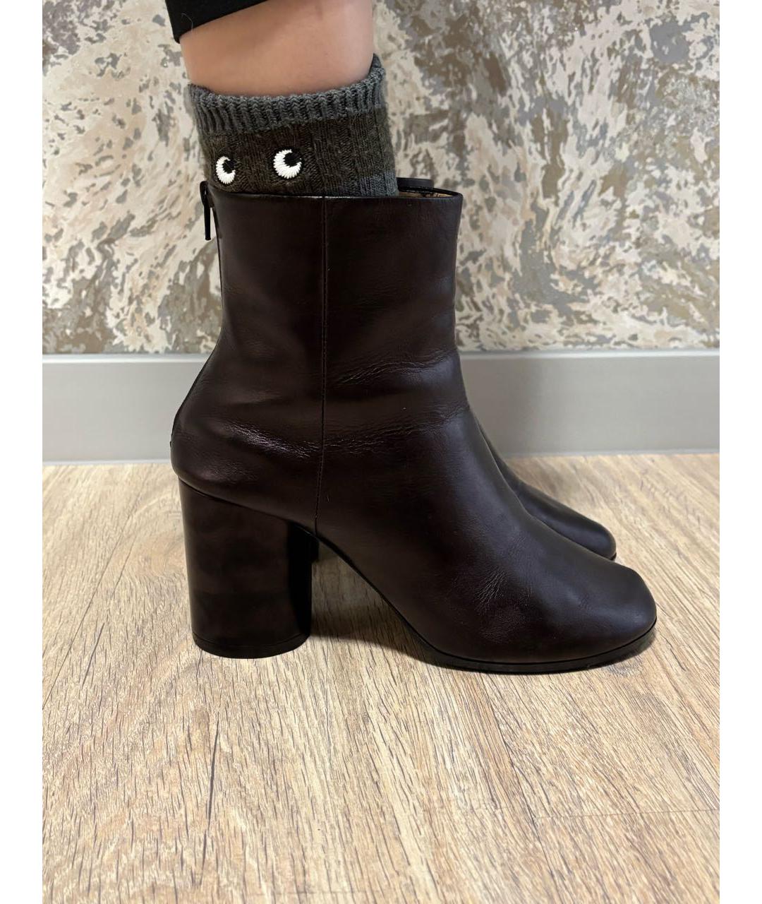 MAISON MARGIELA Черные кожаные ботильоны, фото 6