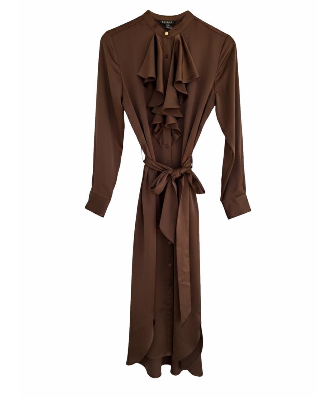 RALPH LAUREN Коричневое полиэстеровое повседневное платье, фото 1