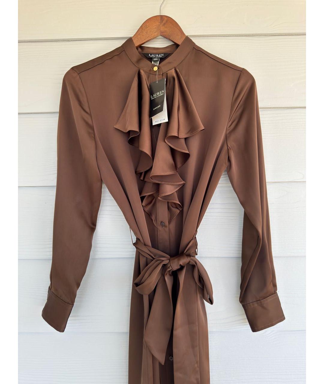 RALPH LAUREN Коричневое полиэстеровое повседневное платье, фото 2