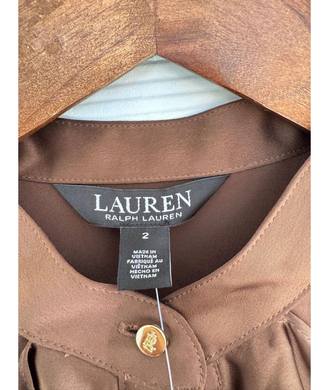 RALPH LAUREN Коричневое полиэстеровое повседневное платье, фото 3