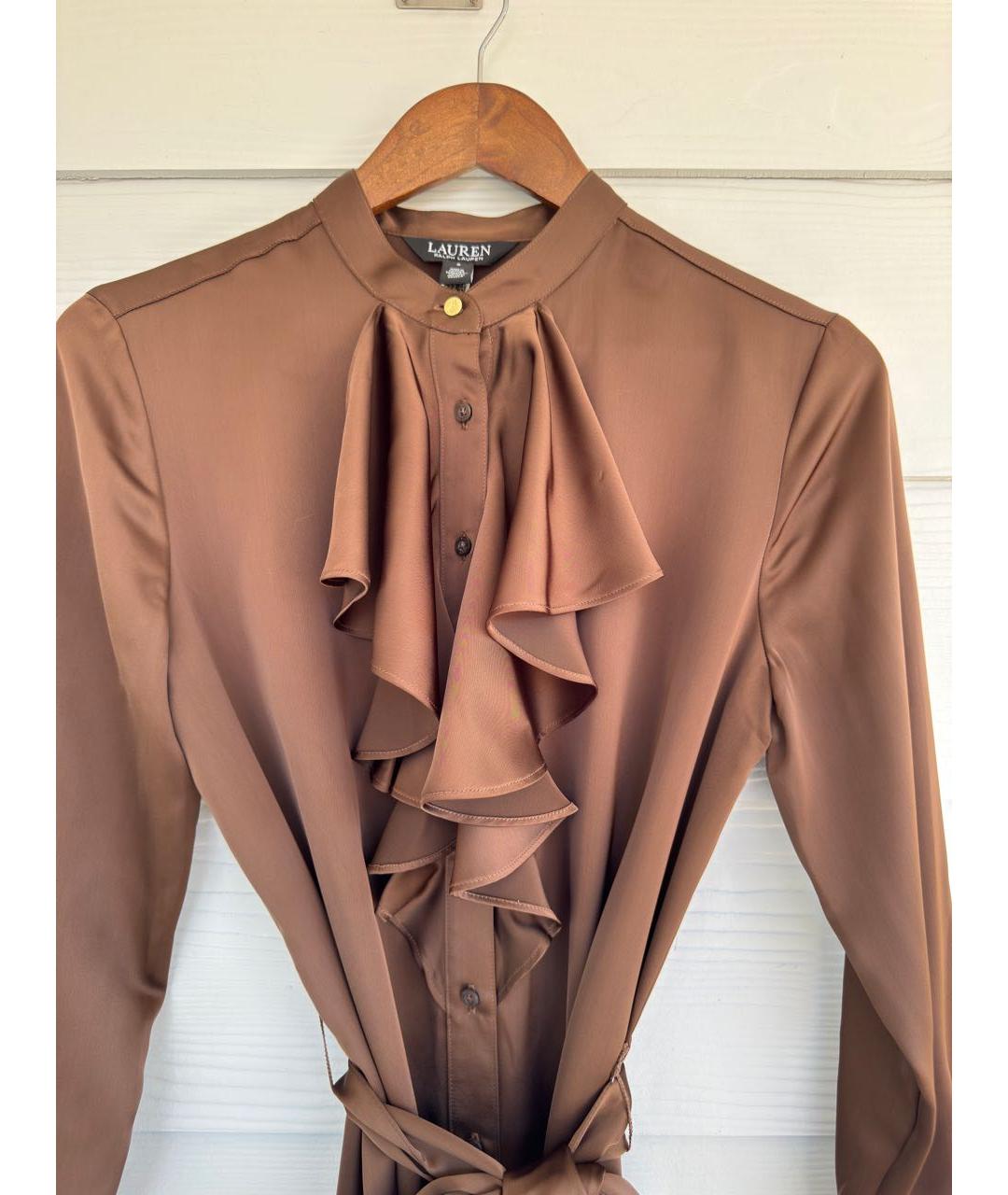RALPH LAUREN Коричневое полиэстеровое повседневное платье, фото 4