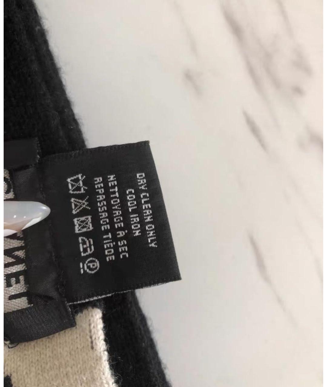 CHANEL Черный кашемировый шарф, фото 6
