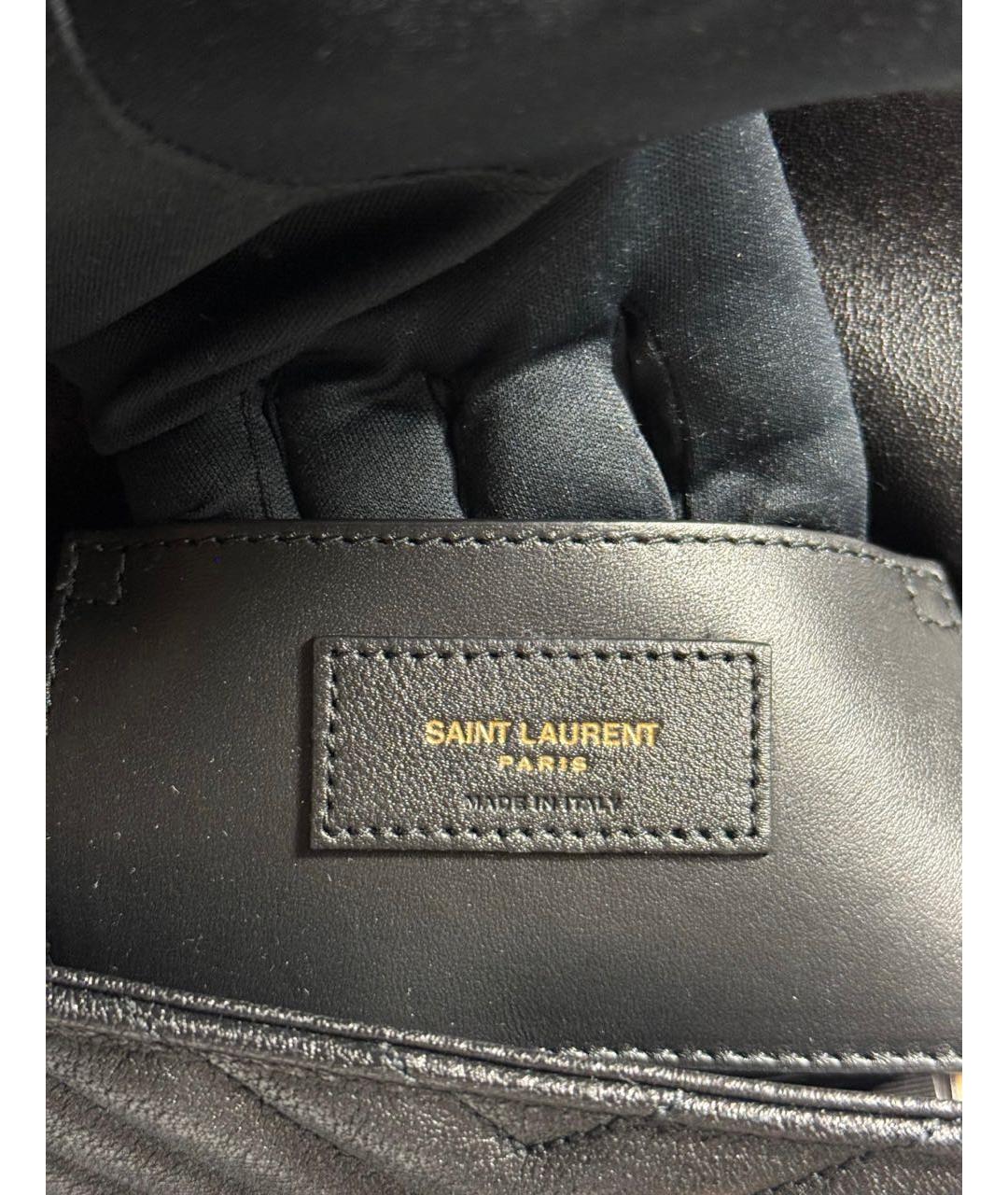 SAINT LAURENT Черная кожаная сумка через плечо, фото 5