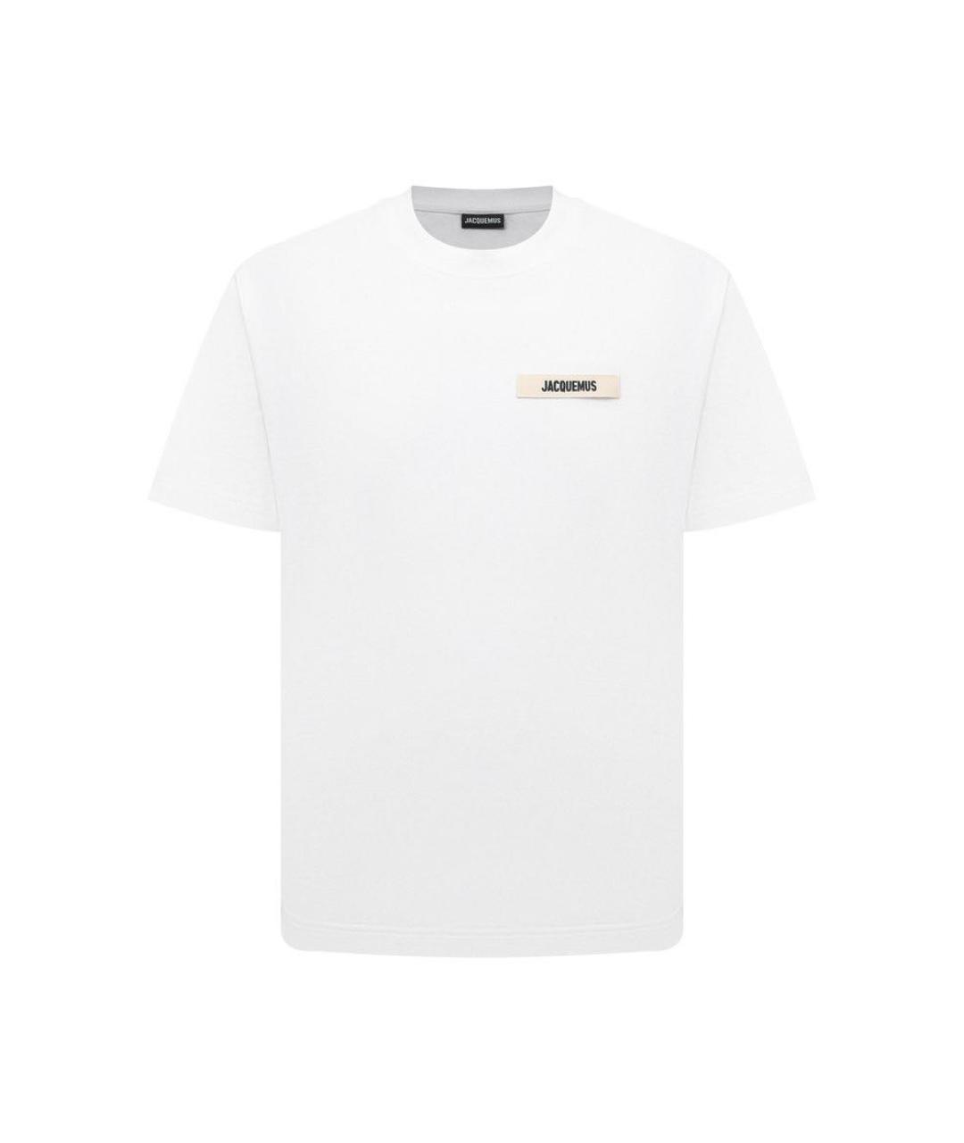 JACQUEMUS Белая хлопковая футболка, фото 4