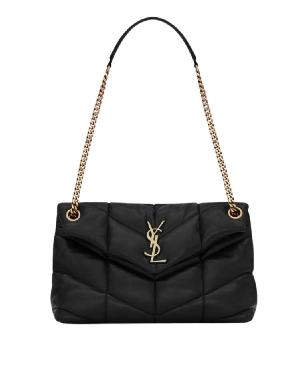 SAINT LAURENT Черная кожаная сумка через плечо, фото 1