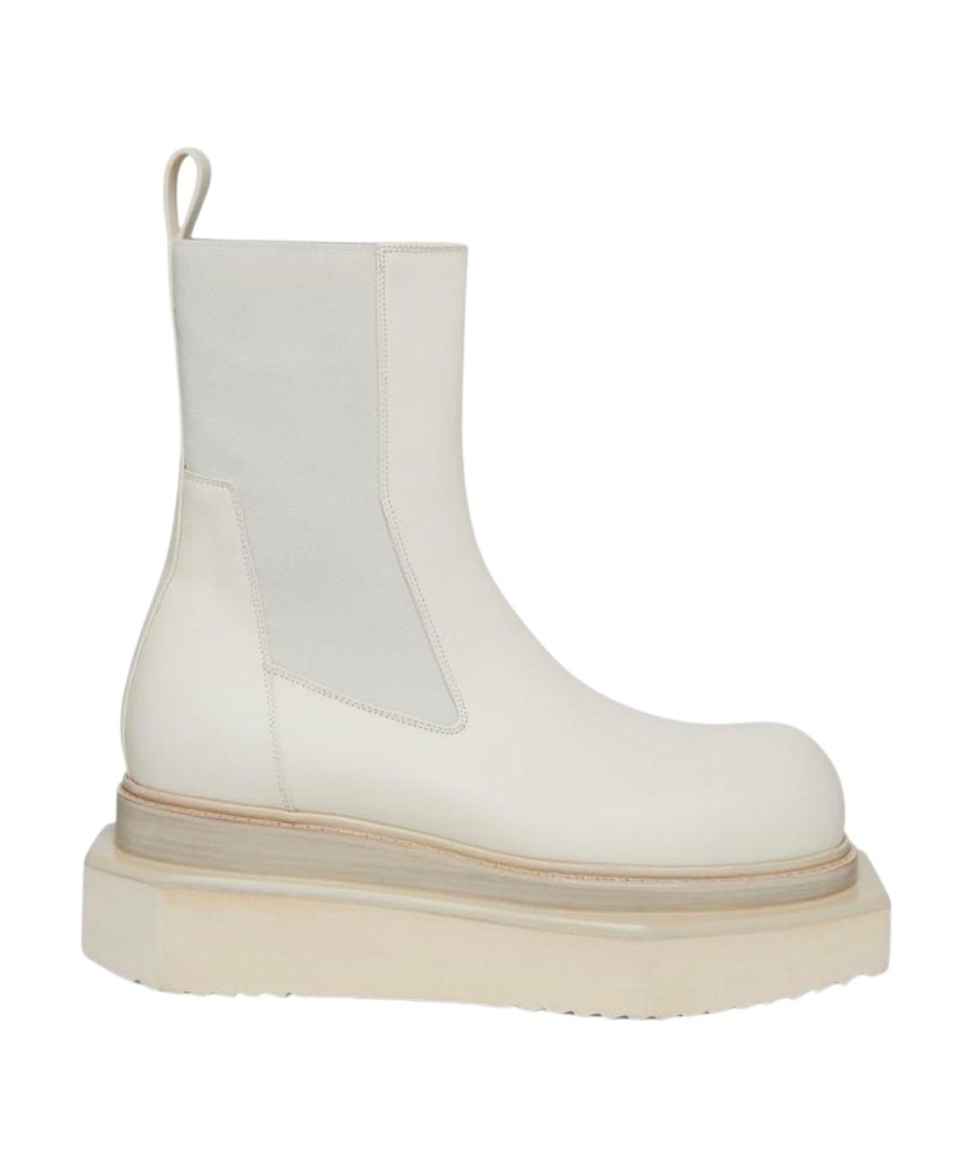 RICK OWENS Бежевые кожаные ботинки, фото 1