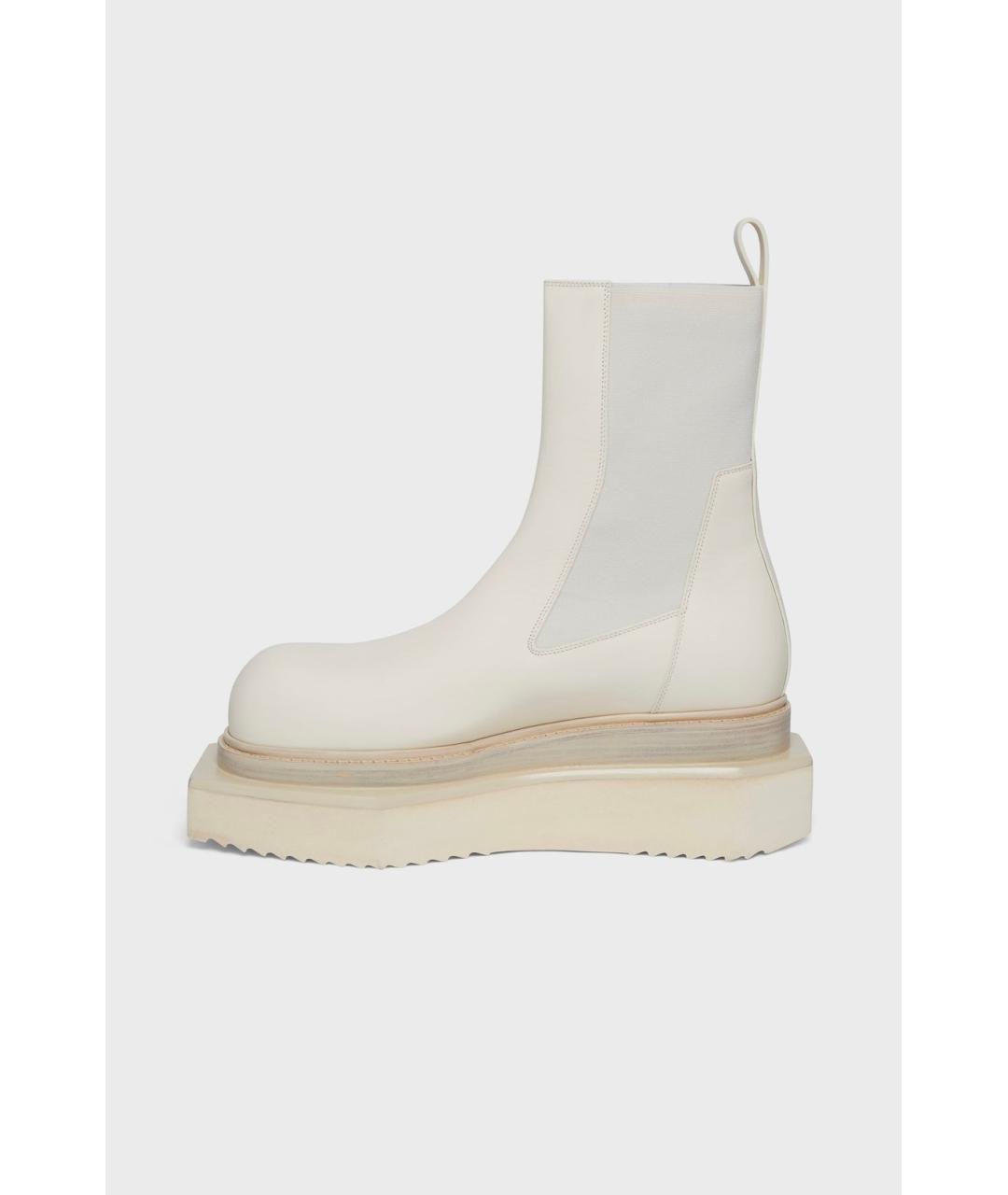 RICK OWENS Бежевые кожаные ботинки, фото 3